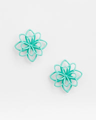 Chico's - No Droop™ Teal  Flower Stud Earrings
