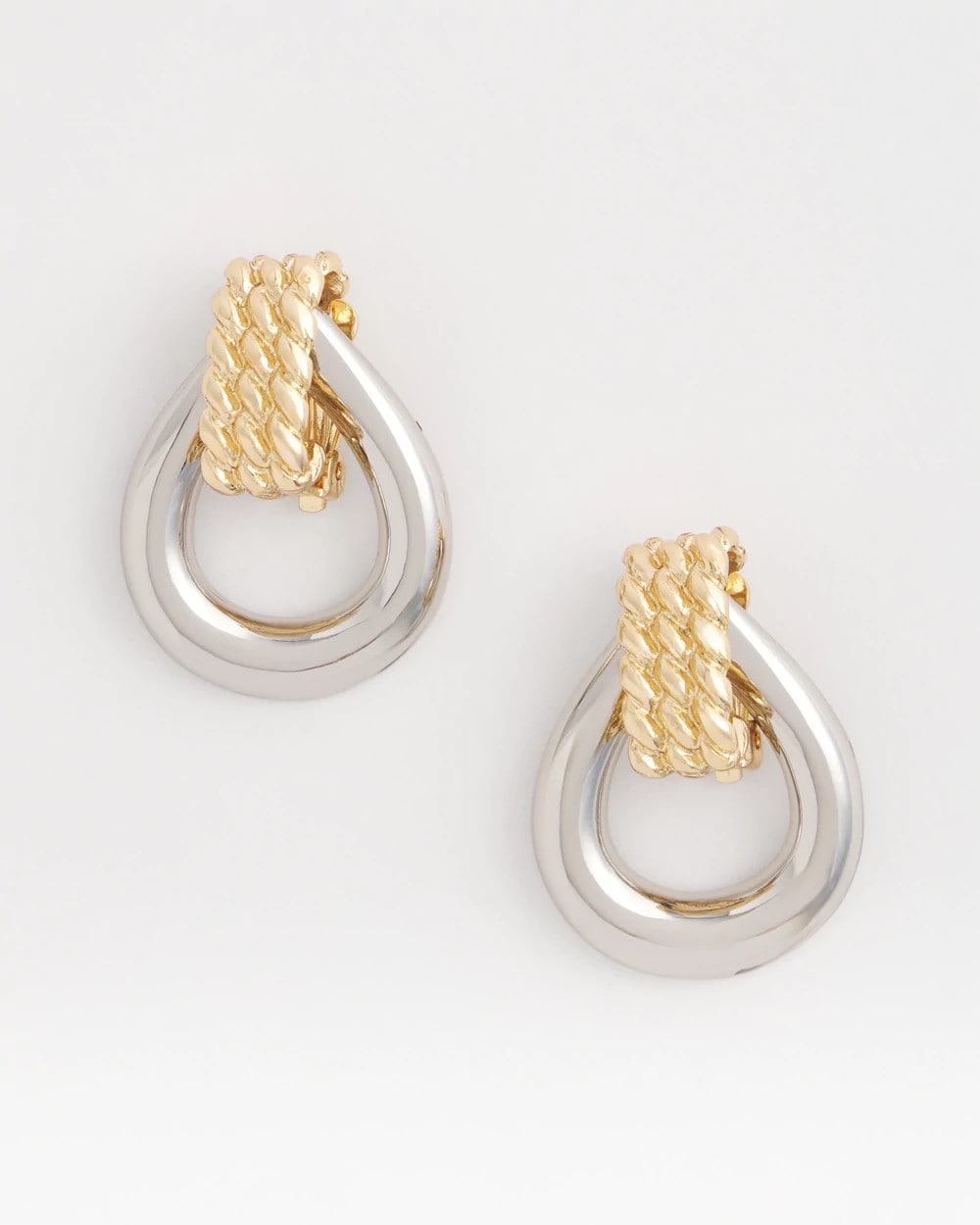 Chico's - No Droop™ Mixed-Metal Teardrop Clip-On Earrings