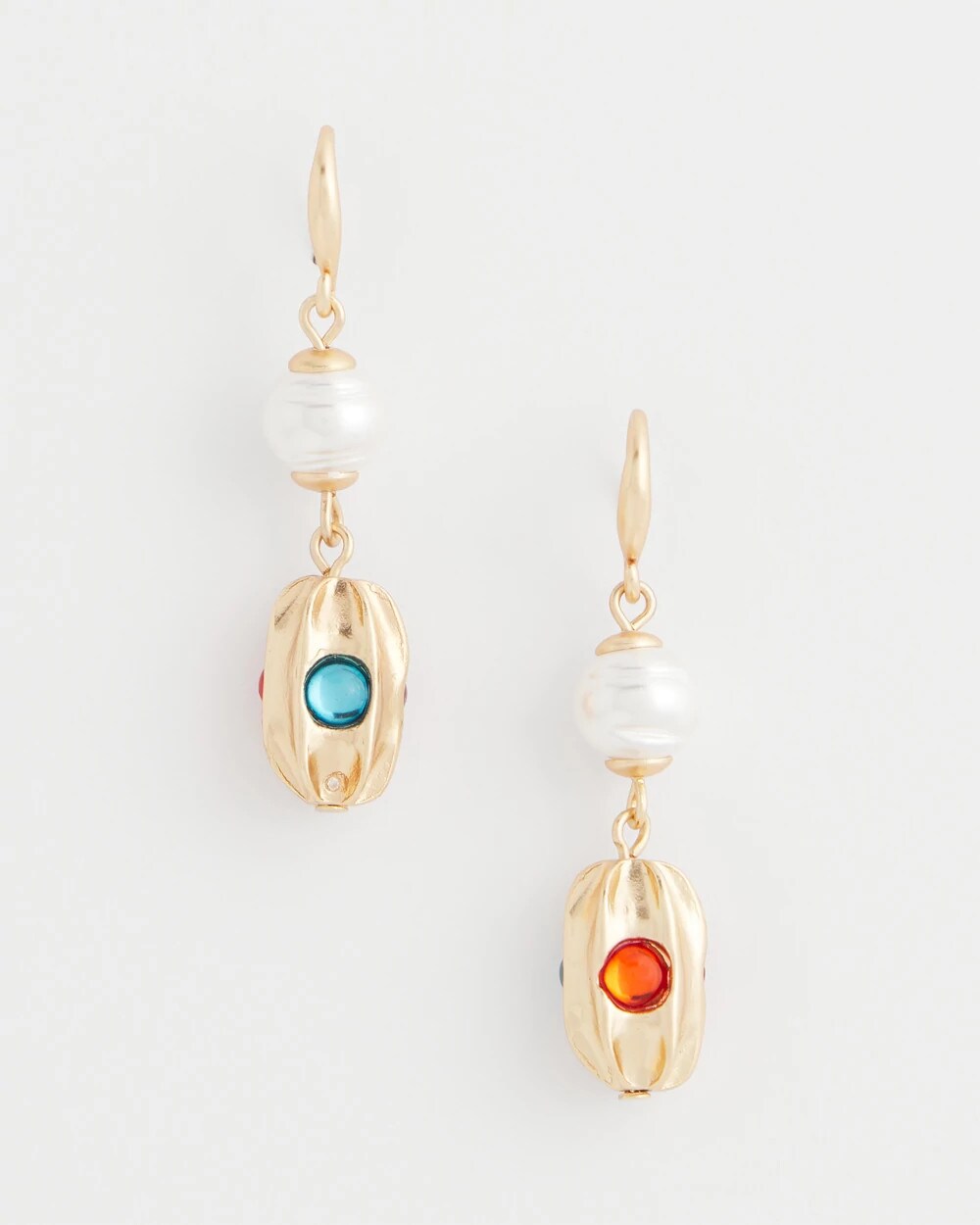 Chico's - No Droop® Goldtone Faux Pearl Earrings
