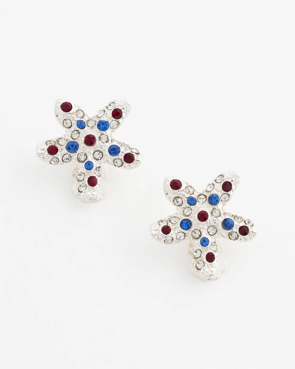 Chico's - Red White & Blue Starfish Clip-On Earrings