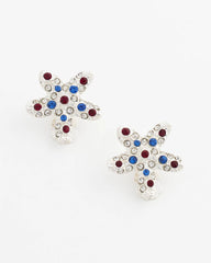 Chico's - Red White & Blue Starfish Clip-On Earrings