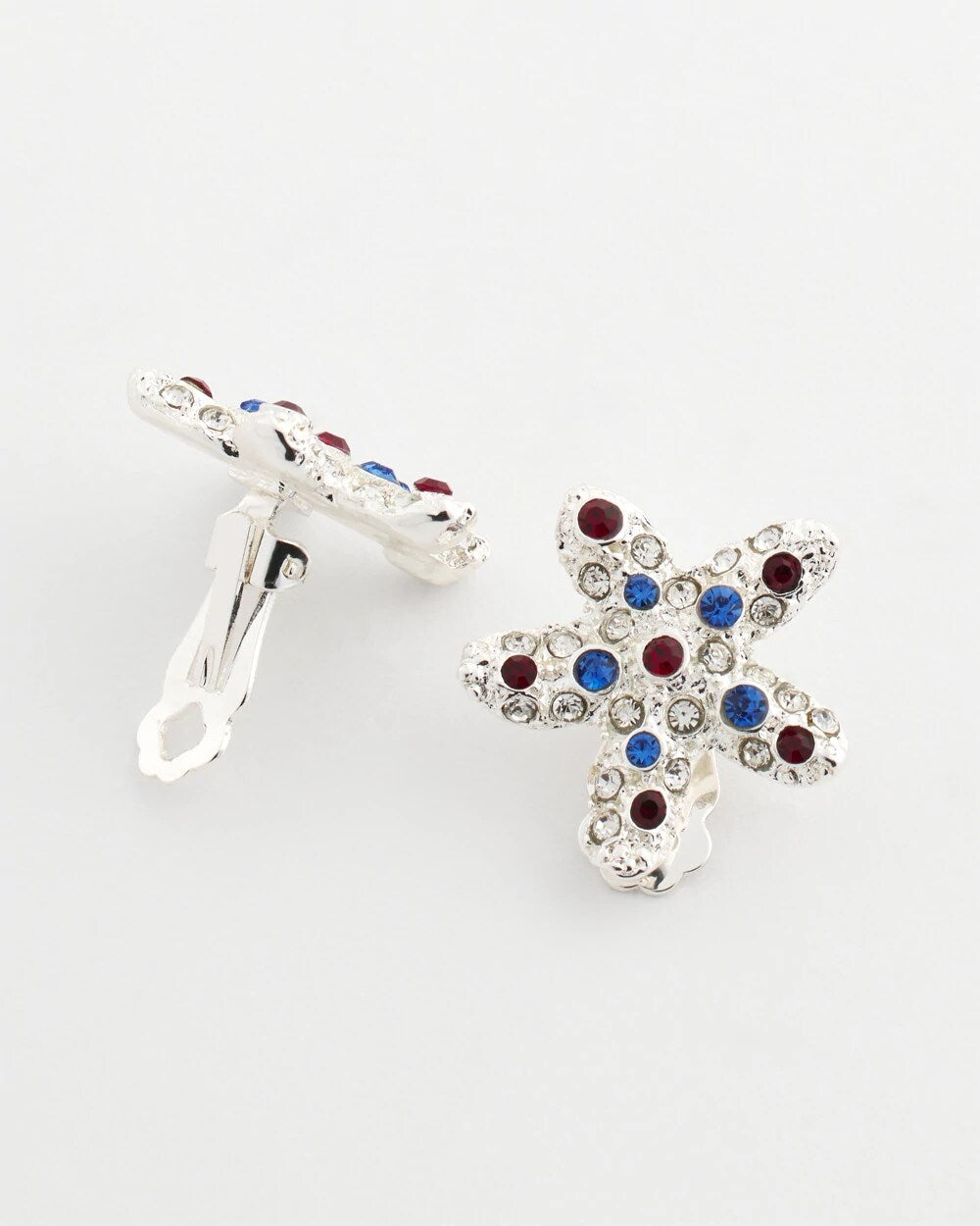 Chico's - Red White & Blue Starfish Clip-On Earrings