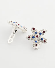 Chico's - Red White & Blue Starfish Clip-On Earrings