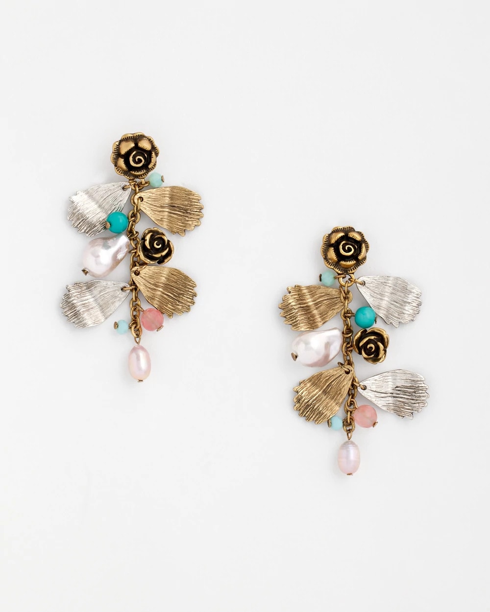 Chico's - Floral Pearl Charm Earrings