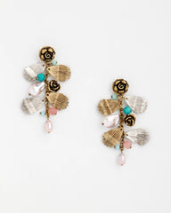 Chico's - Floral Pearl Charm Earrings