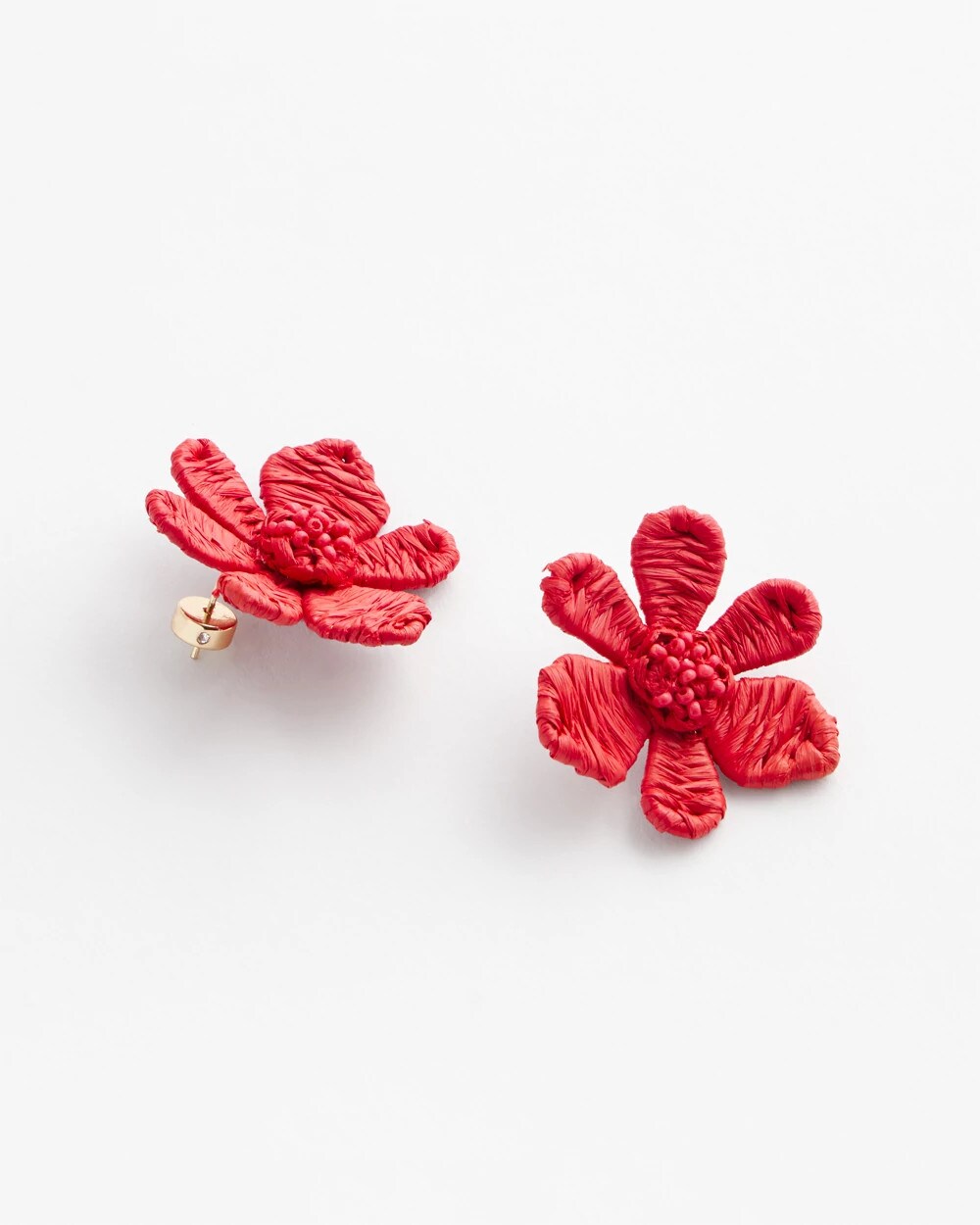 Chico's - No Droop™ Coral Floral Stud Earrings
