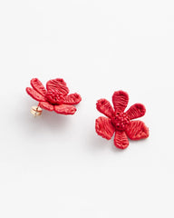 Chico's - No Droop™ Coral Floral Stud Earrings