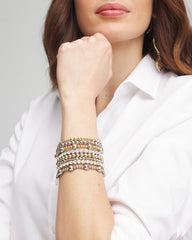 Chico's - Gold-tone Medium Bead Stretch Bracelet