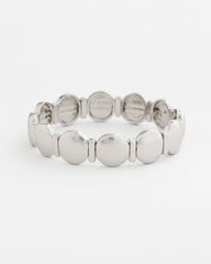 Chico's - Silver Textured Circle Stretch Bracelet