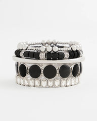 Chico's - Black Barrel Bead Stretch Bracelet