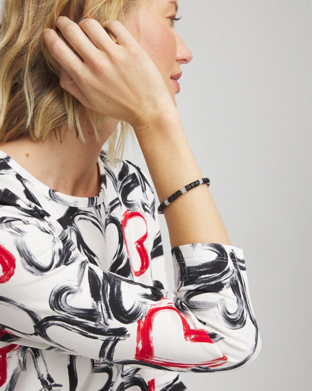Chico's - Black Barrel Bead Stretch Bracelet