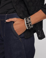 Chico's - Black Barrel Bead Stretch Bracelet