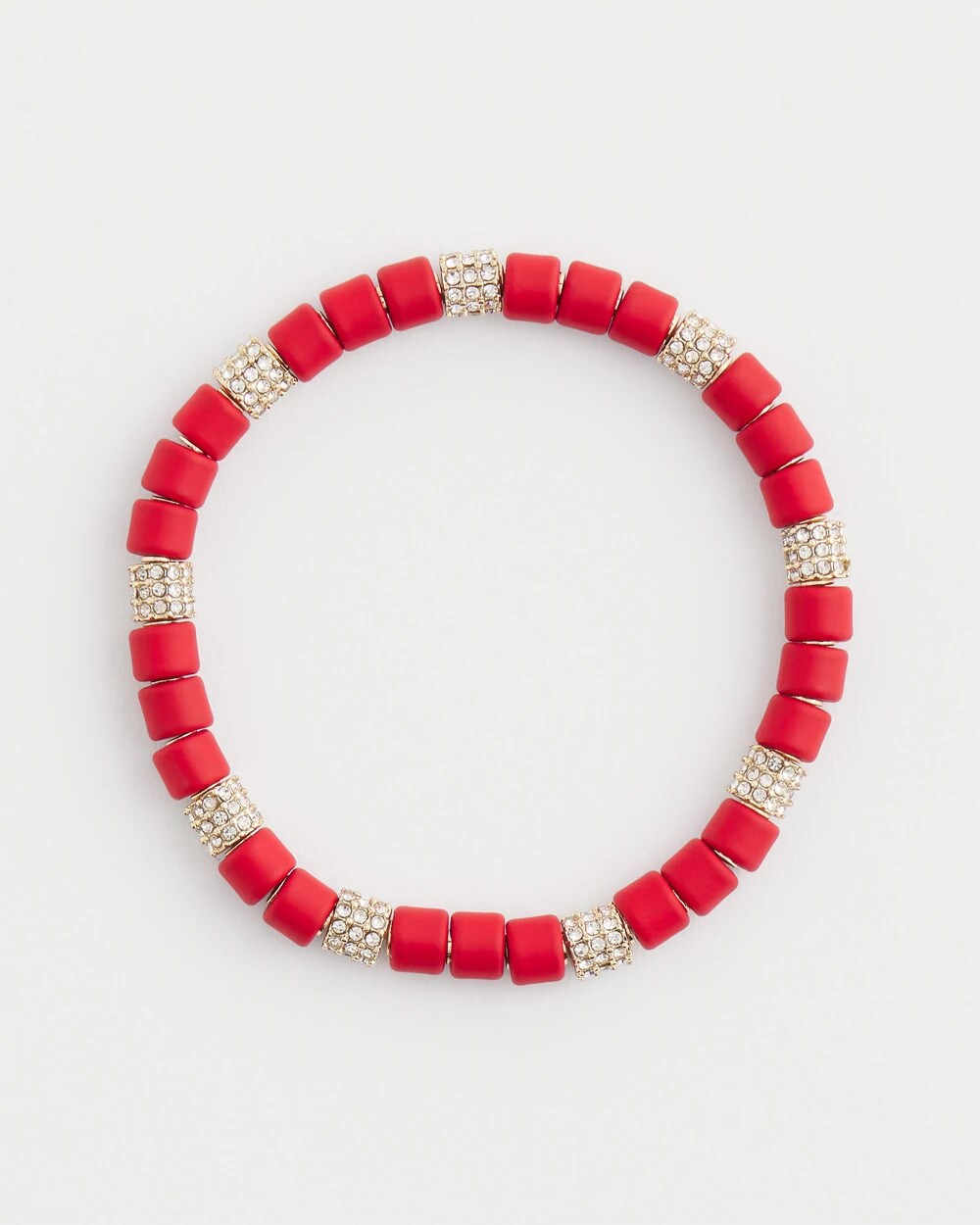 Chico's - Red Barrel Bead Stretch Bracelet