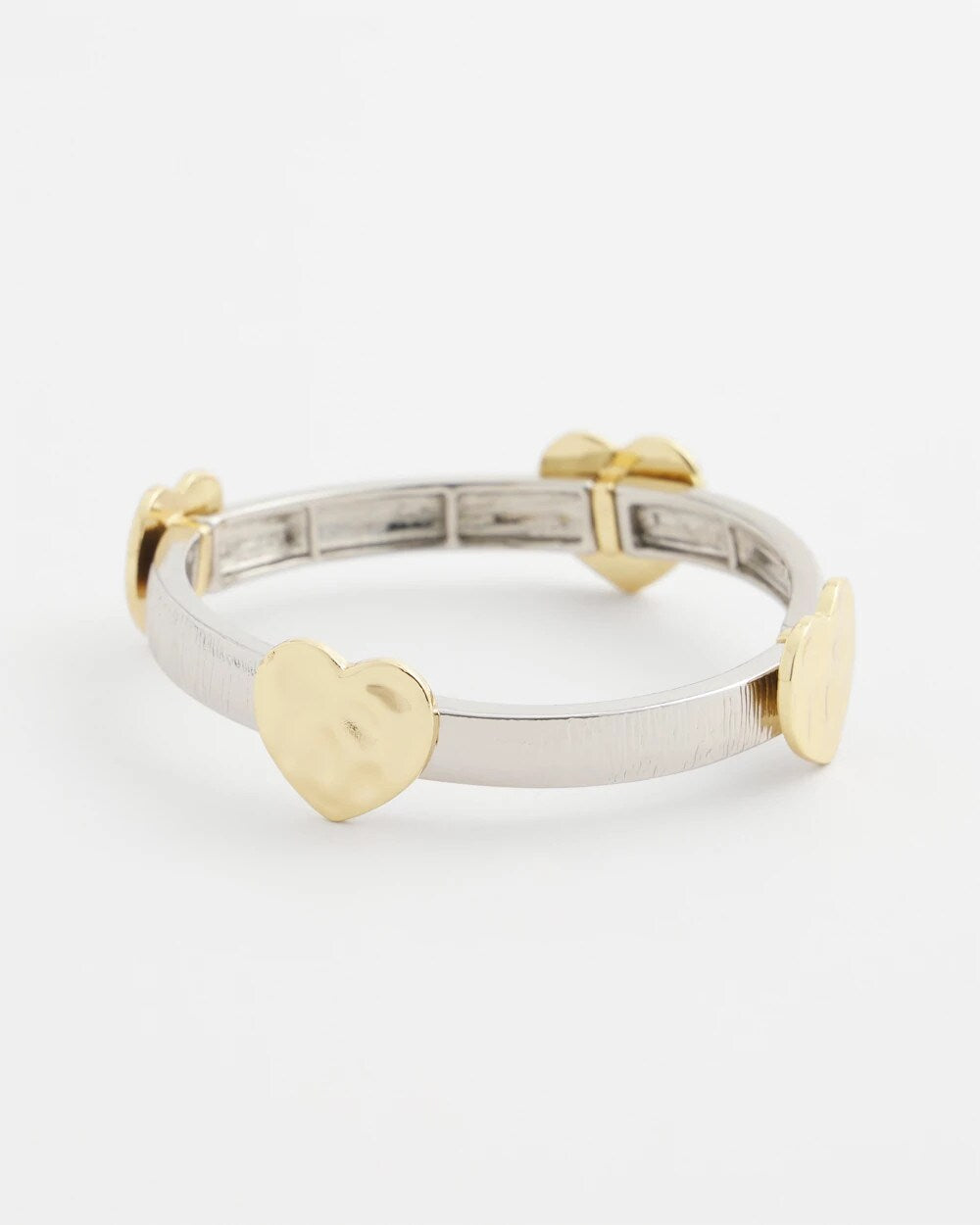 Chico's - Mixed Metal Heart Stretch Bracelet