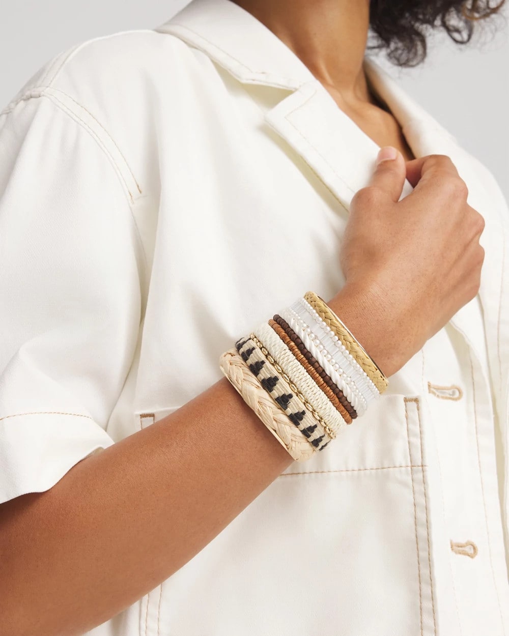 Chico's - Mixed Media Textured Cuff Bracelet