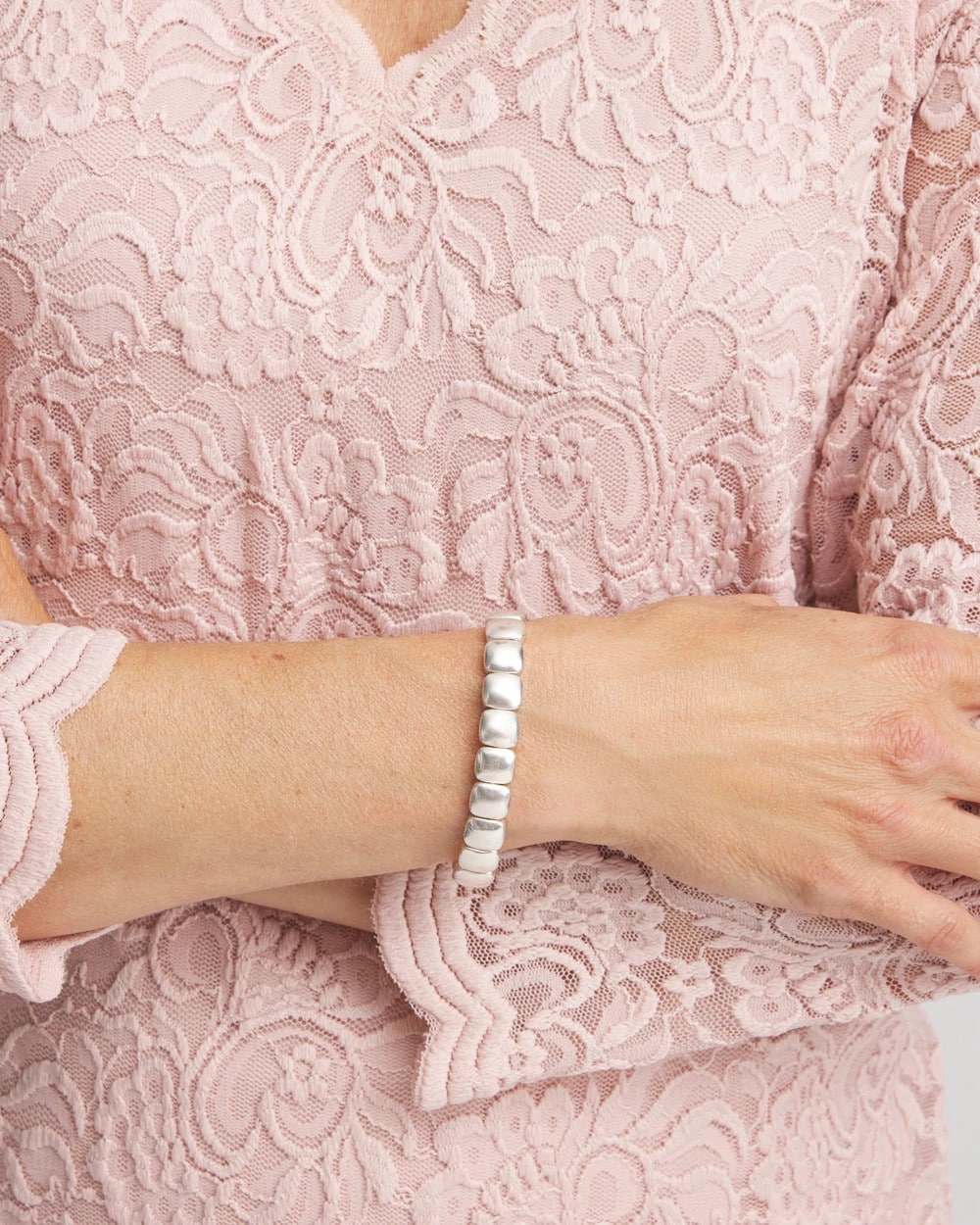 Chico's - Silvertone Stretch Bracelet