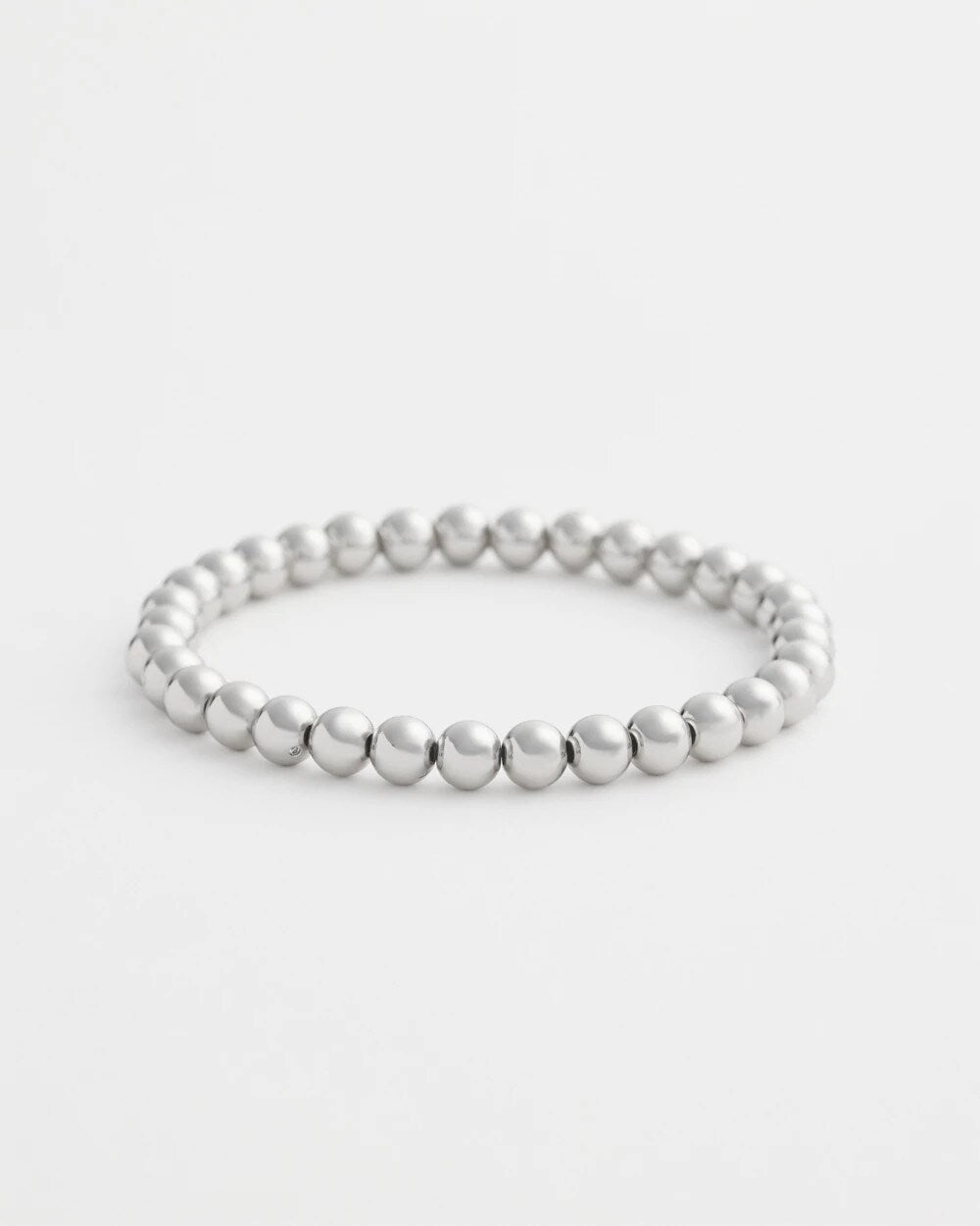Chico's - Small Beaded Silver Tone Stretch Bracelet