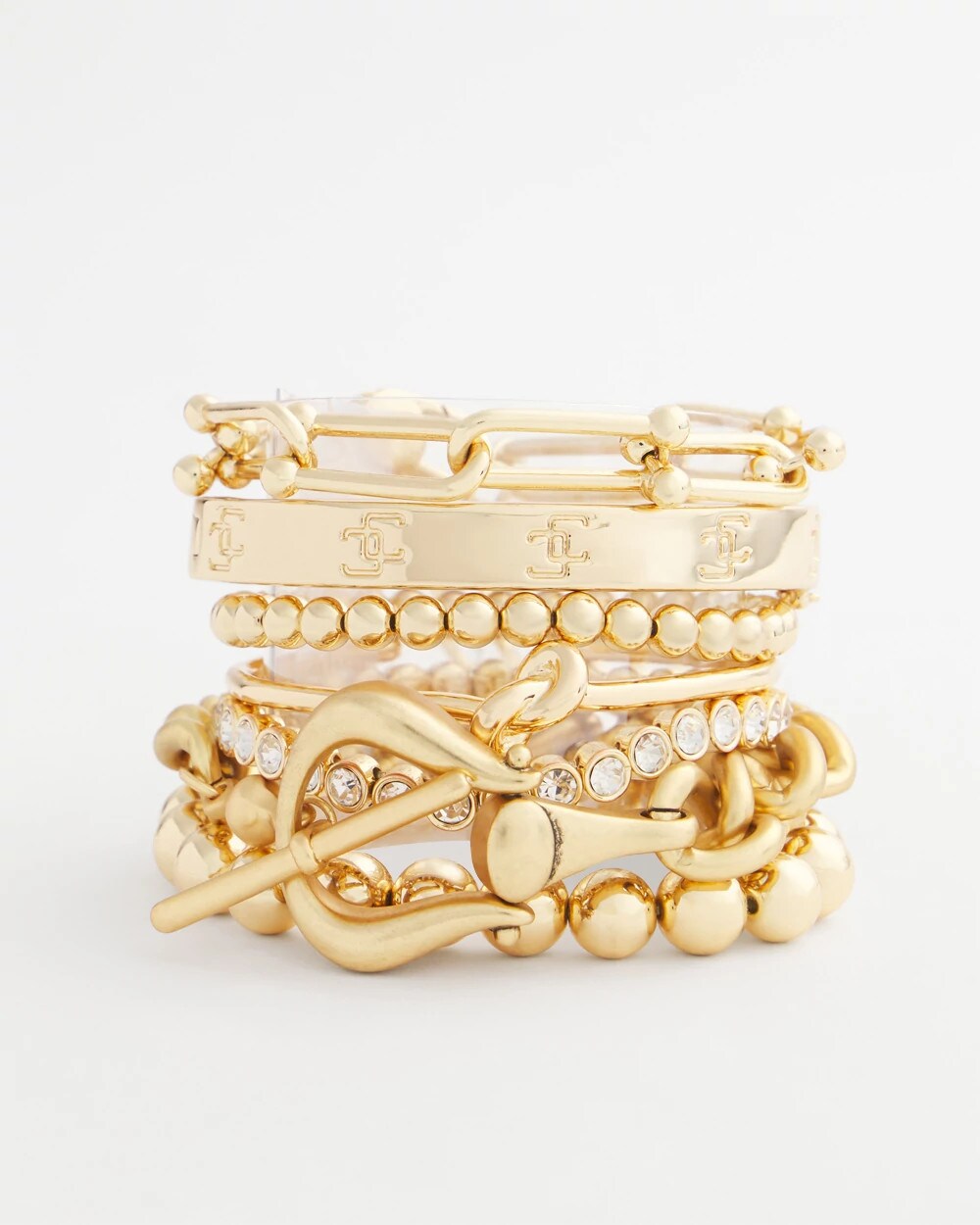 Chico's - Small Beaded Gold Tone Stretch Bracelet