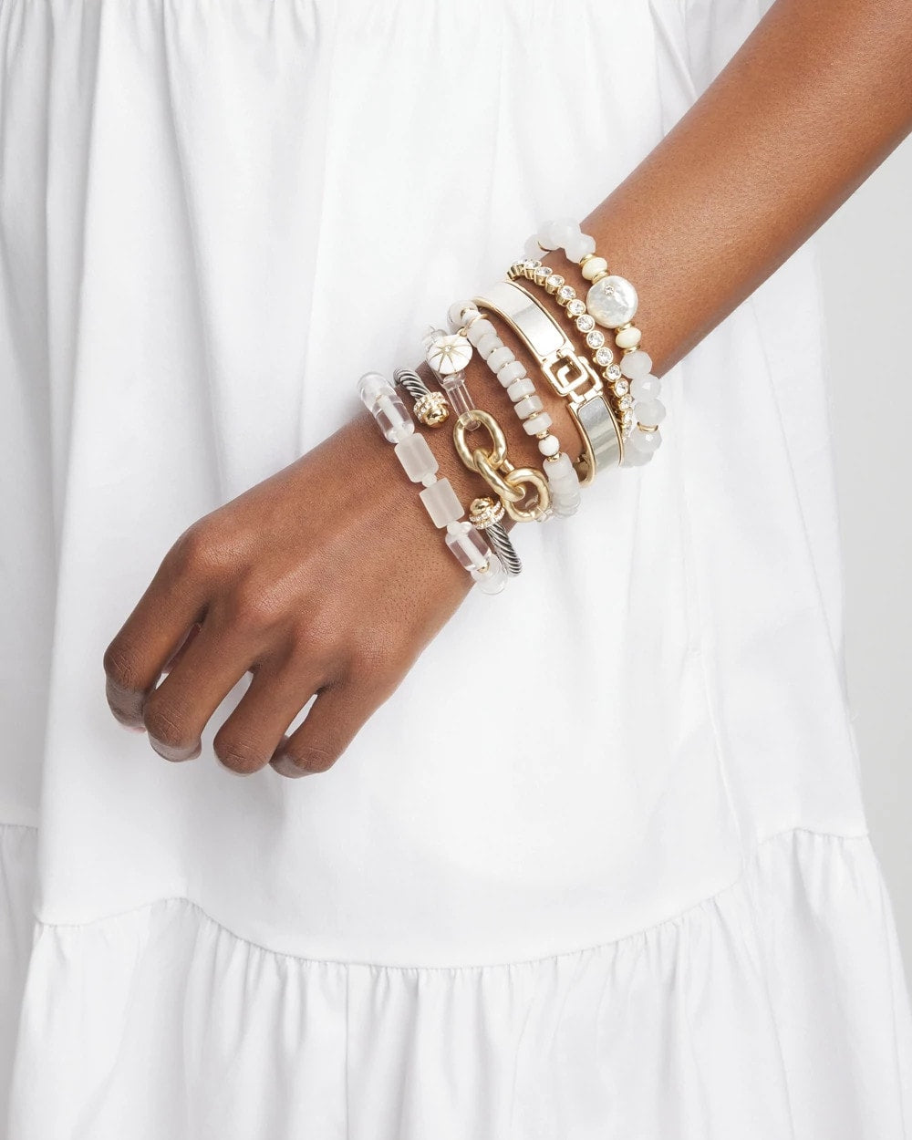 Chico's - Goldtone Stretch Tennis Bracelet