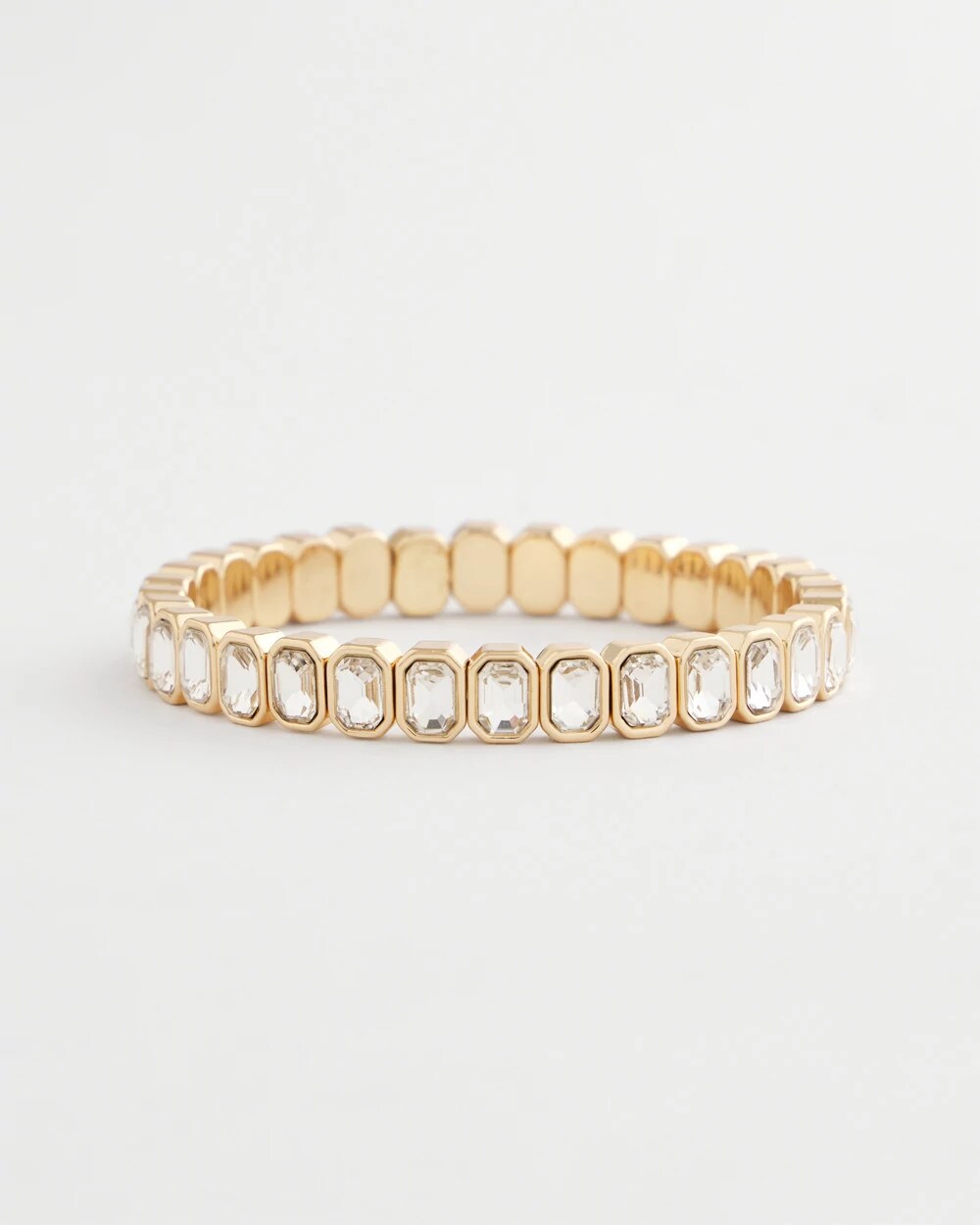 Chico's - Gold Bezel Set Stretch Tennis Bracelet