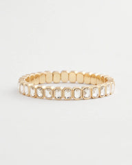 Chico's - Gold Bezel Set Stretch Tennis Bracelet