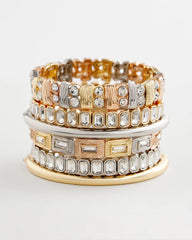 Chico's - Tri-Tone Rectangle Stretch Bracelet