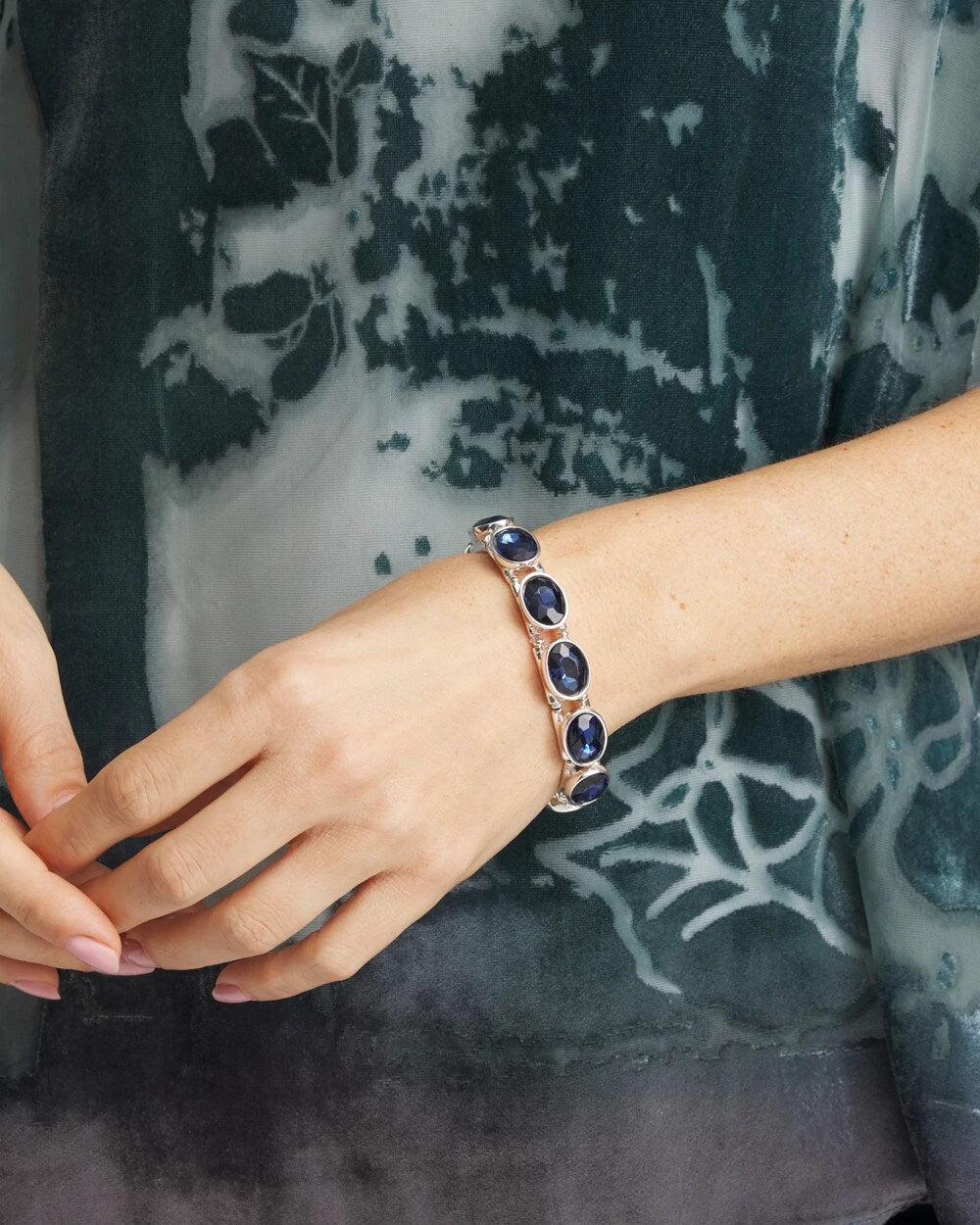 Chico's - Large Faceted Gem Stretch Bracelet