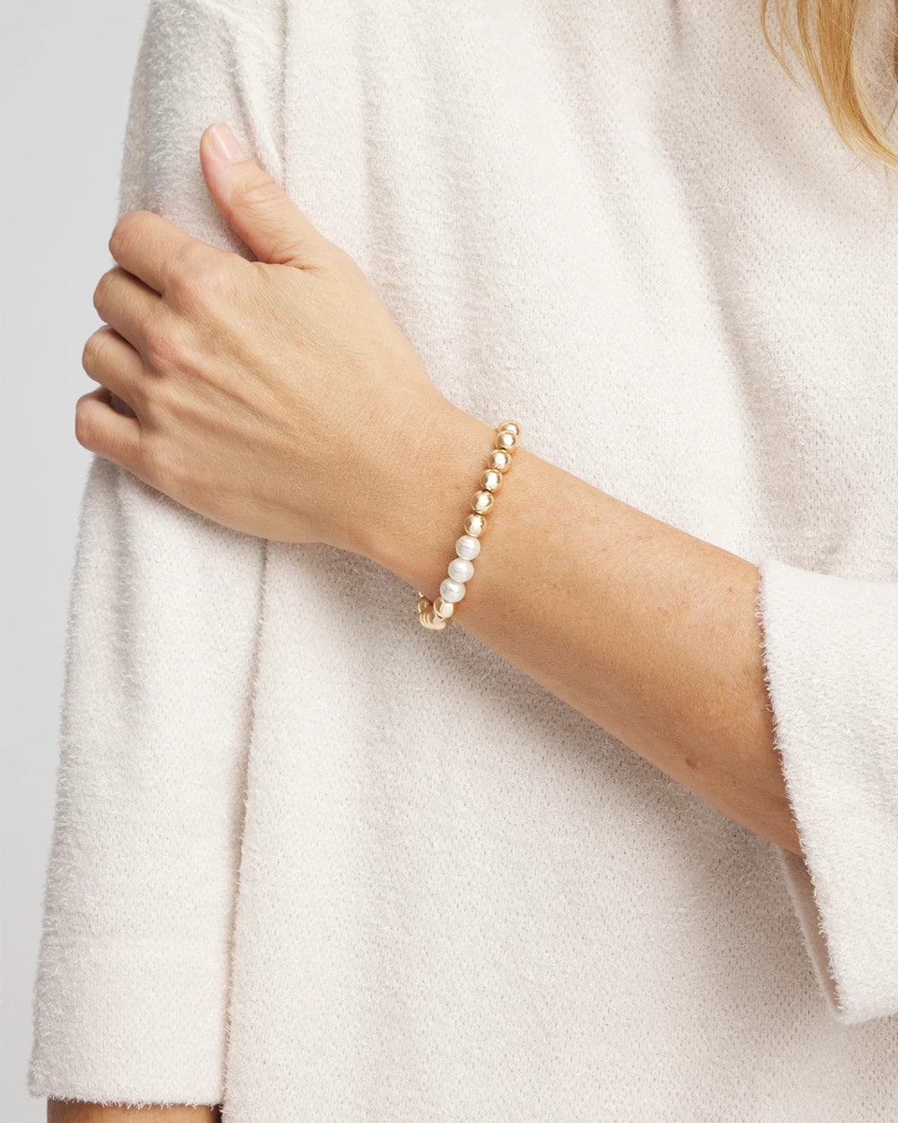 Chico's - Goldtone Bead Stretch Bracelet