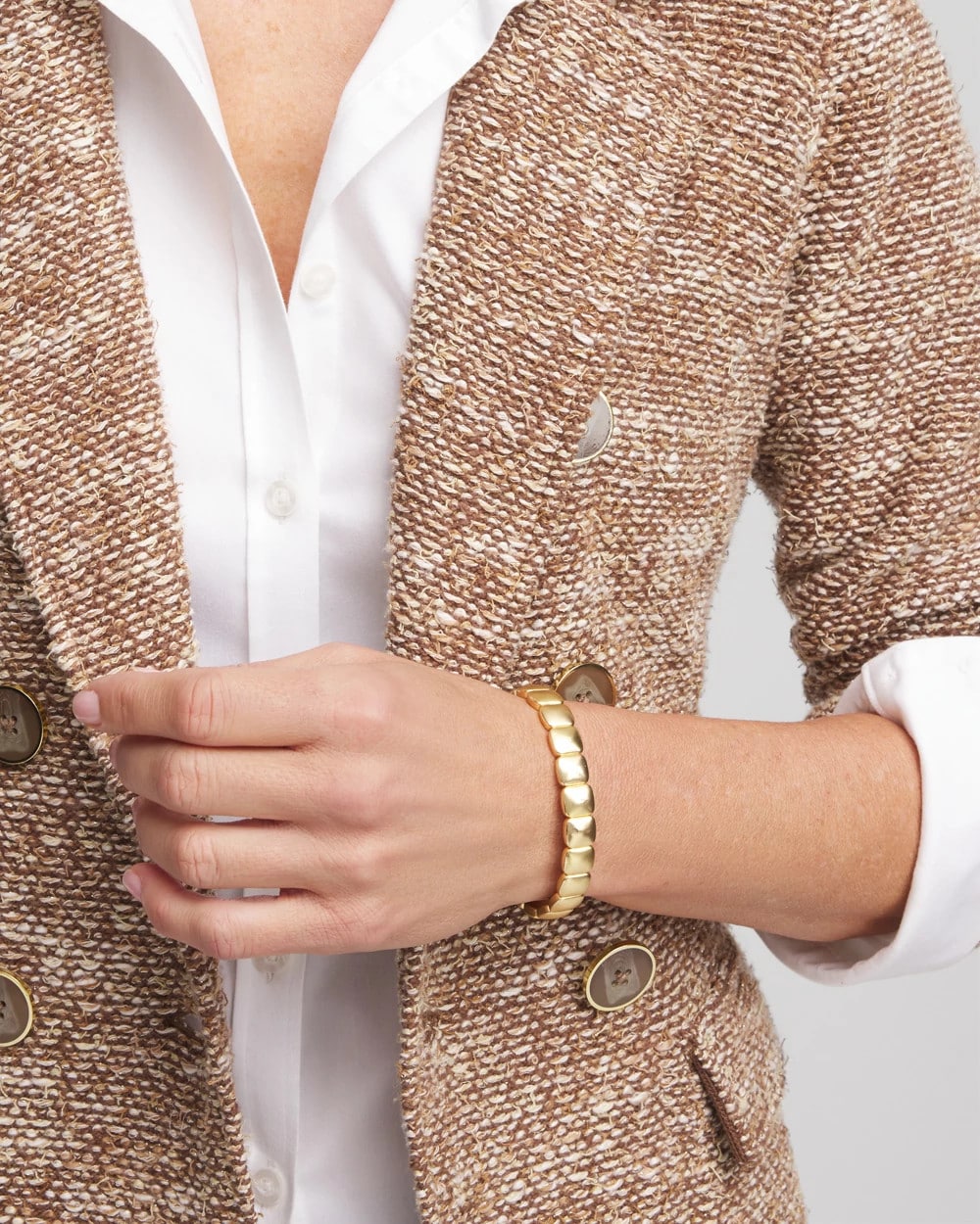 Chico's - Golden Matte Square Stretch Bracelet