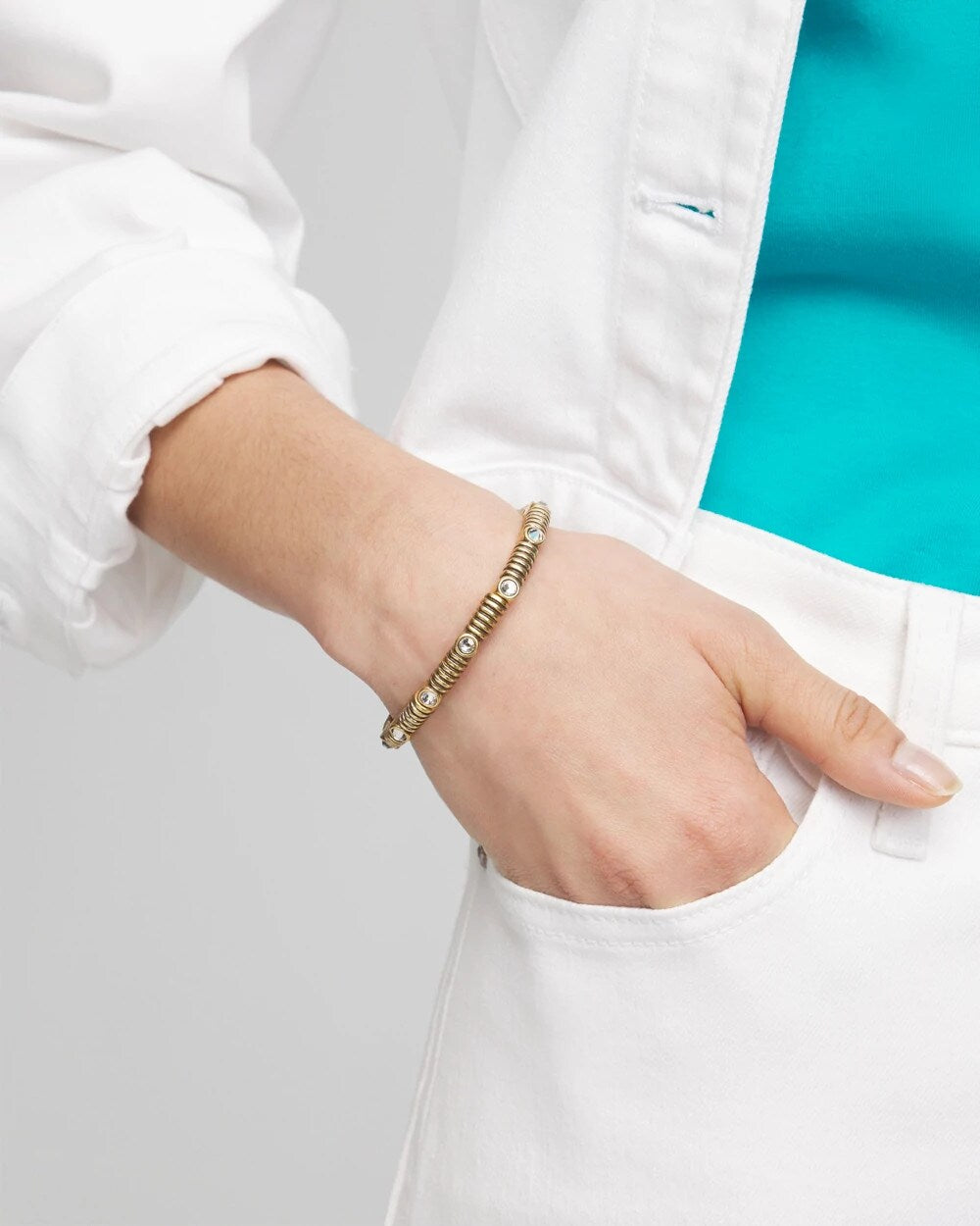 Chico's - Goldtone Stretch Bracelet