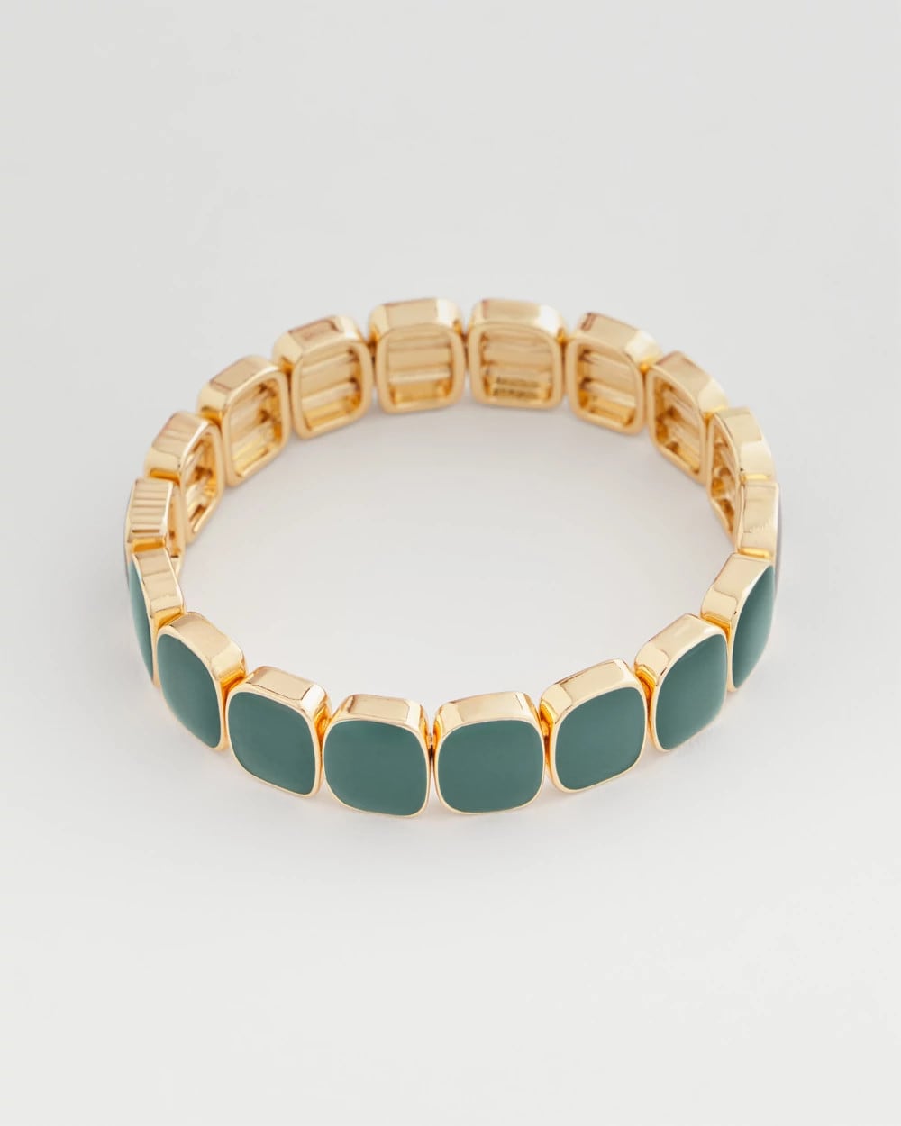 Chico's - Resin Goldtone Square Stretch Bracelet