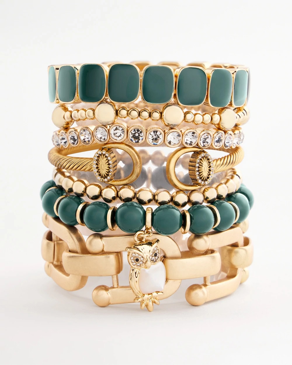 Chico's - Resin Goldtone Square Stretch Bracelet