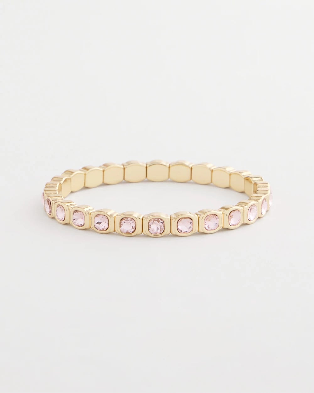 Chico's - Small Pink Faceted Gem Stretch Bracelet
