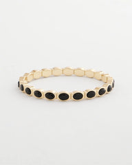 Chico's - Small Black Faceted Gem Stretch Cuff Bracelet