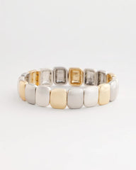 Chico's - Mixed-Metal Matte Square Stretch Bracelet