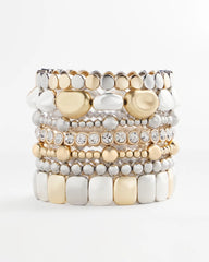 Chico's - Mixed-Metal Matte Square Stretch Bracelet