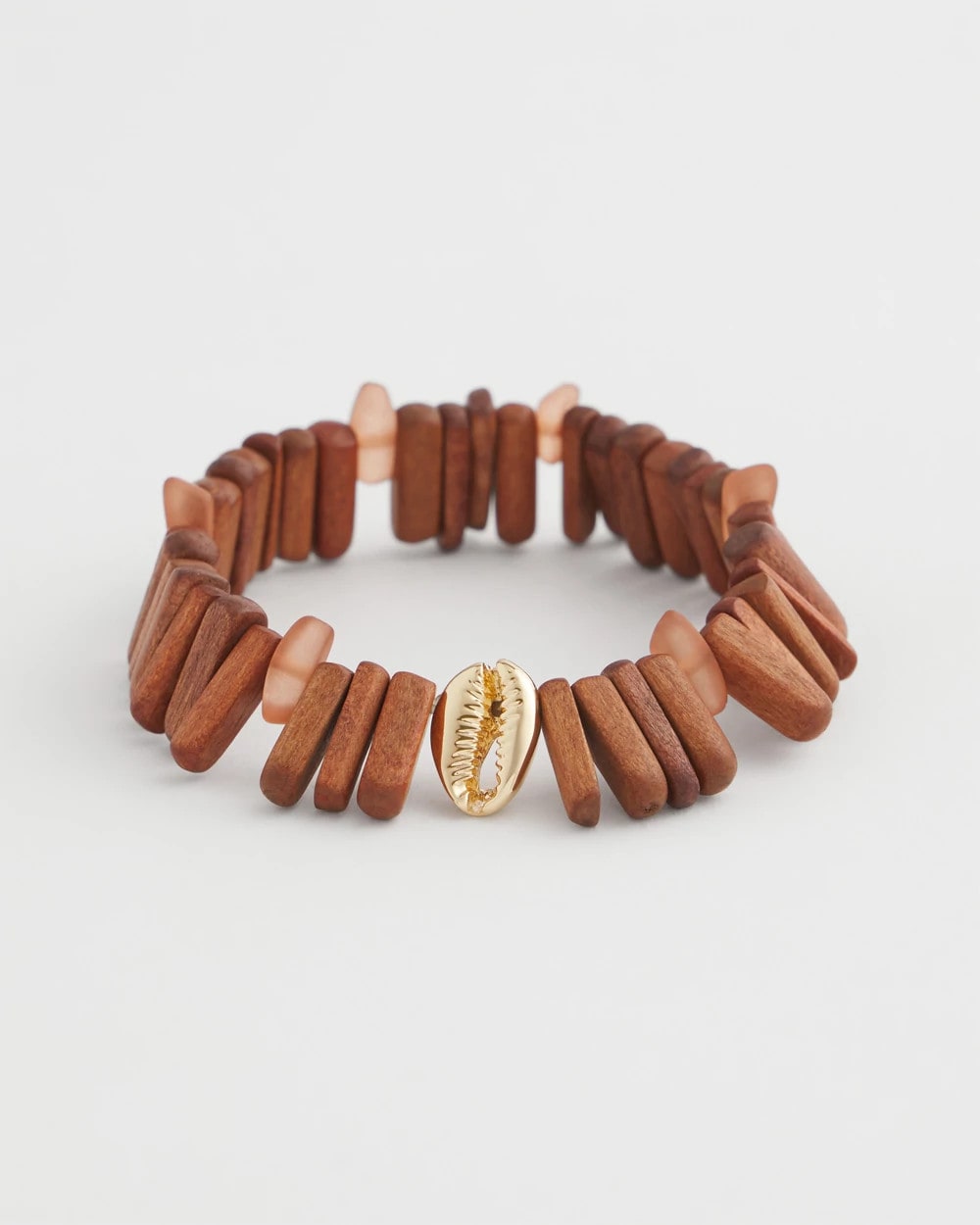 Chico's - Walnut-Wood-Motif Stretch Bracelet