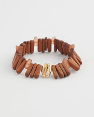 Chico's - Walnut-Wood-Motif Stretch Bracelet