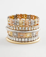 Chico's - Silver Bezel Set Stretch Tennis Bracelet