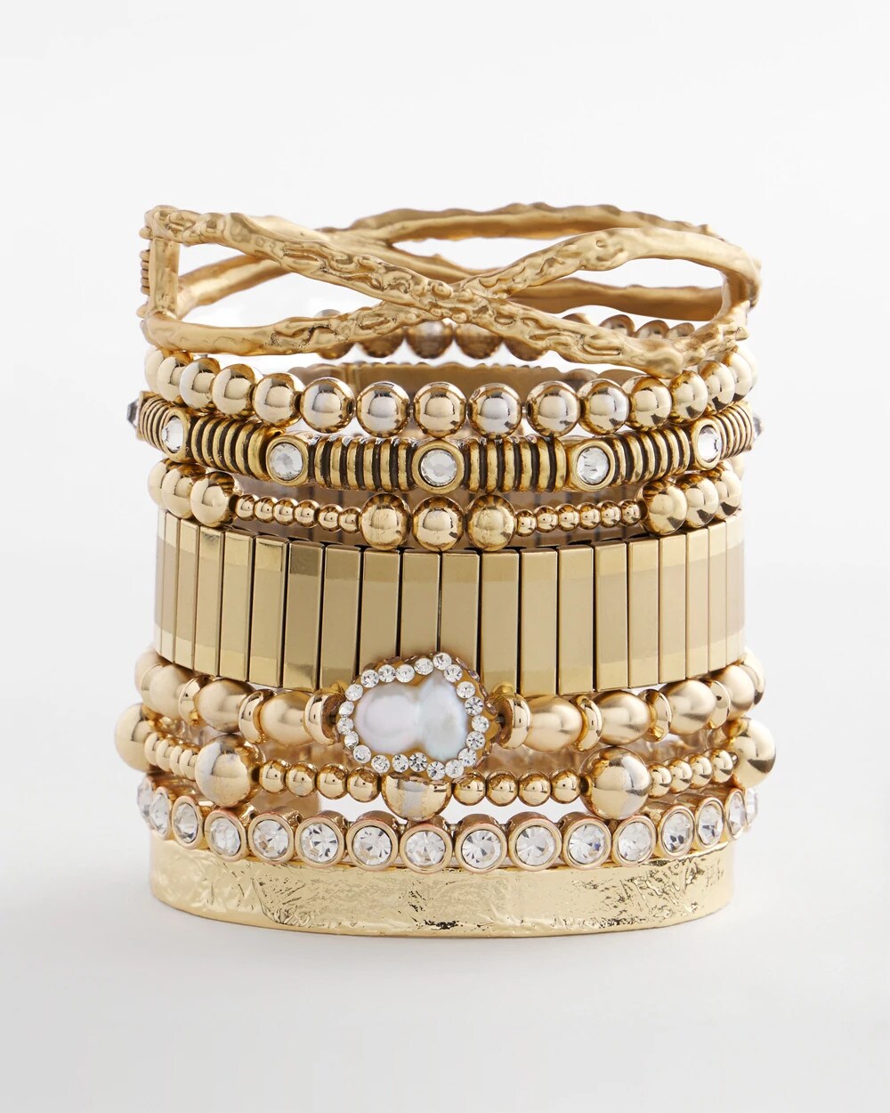 Chico's - Goldtone Stretch Watchband Bracelet
