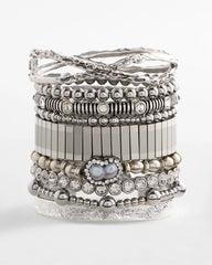 Chico's - Silver Tone Stretch Watchband Bracelet