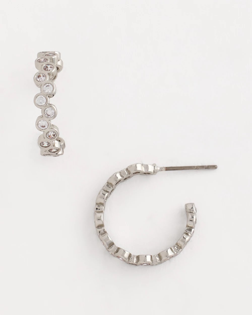 Chico's - No Droop® Silvertone Hoop Earrings