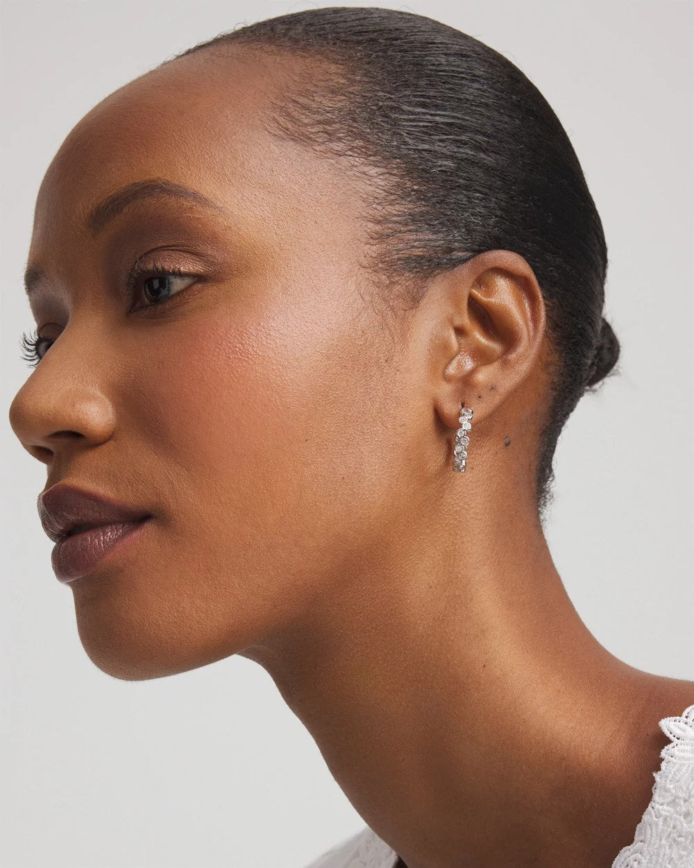 Chico's - No Droop® Silvertone Hoop Earrings