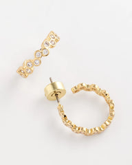 Chico's - Goldtone Cubic Zirconia Hoop Earrings