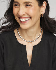 Chico's - Silvertone Bamboo Collar Necklace