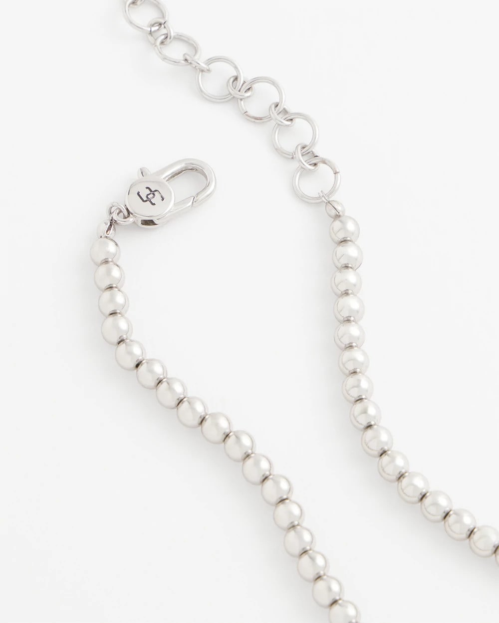 Chico's - Silvertone Beaded Necklace