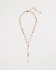 Chico's - Bezel Set Goldtone Y-Necklace