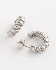 Chico's - No Droop® Silvertone Twisted Hoop Earrings