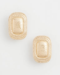 Chico's - No Droop® Goldtone Square Clip-On Earrings