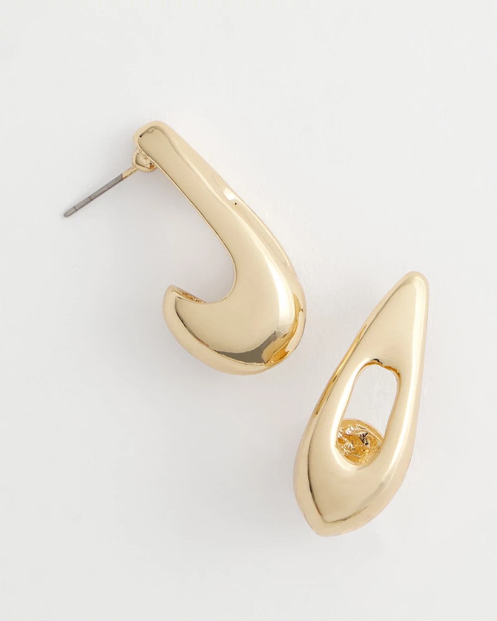 Chico's - Gold Puff Hoop Earrings